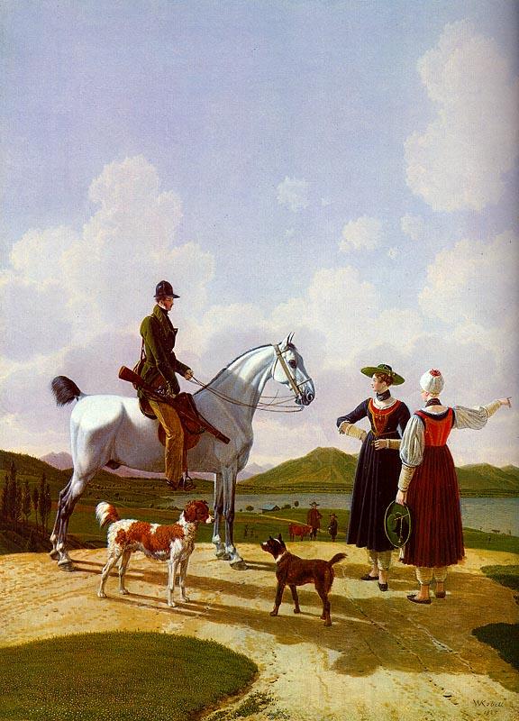 Wilhelm von Kobell Riders on Lake Tegernsee Norge oil painting art